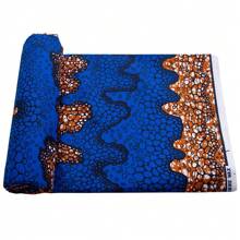 Soft Good Quality African Wax Ankara Fabric Prints Pagne Tissu Polyester Material Stuff Batik Blue Color New 6yards For Sewing
