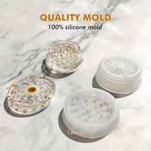 3-Inch Premium Silicone Grinder Mold For Resin Casting - Efficient Spike Design, Large Circular Mold With Mountain & Daisy Patterns, Perfect For Grinding Spices And More - 1pc, Spice Grinder | Mountain Pattern Mold | Intricate Mold Design - Red and White - View 4