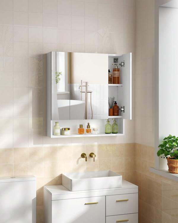 VASAGLE Badmöbel-Set, Badezimmer Dekoration, Badezimmer Organizer, Sommer Badezimmer Accessoires