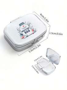 Boîte de rangement portable à deux compartiments pour pilules, mignonne petite boîte de rangement en métal, boîte à bijoux et à pilules portable, cadeau créatif personnalisé avec logo de dessin animé, convient pour les voyages, les activités extérieures, les sacs, les poches, utilisé pour les cadeaux de mariage, les cadeaux et la décoration de réception, boîte de rangement de voyage décorée de manière unique, parfaite pour les voyages, conception compacte, facile à utiliser, convient pour la gestion des médicaments/tous les groupes d'âge (4 options)