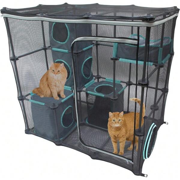 Large Outdoor Catio Furniture And Play Kits For Cats, Featuring Spacious Layout And Durable Construction