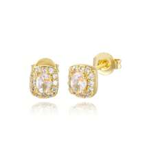 TUANZISP 22pcs Set Women's Gold Plated Copper Stud Earrings With Zirconia, Butterfly, Heart, Star, Crown, Snowflake, Geometric Designs, Versatile Fashion Jewelry, Elegant Vintage Luxury Gift For Women