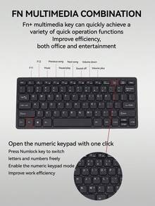 1个便携式有线USB外置静音薄膜键盘，78键