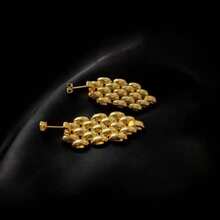 1pc Versatile Earrings, 18k Gold Stainless Steel Elegant Fashion Geometric Shape Hypoallergenic Earrings For Women