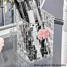 1pc Crystal Makeup Brush Holder, Makeup Organizer, Cosmetic Cup, Eyebrow Pencil Stand, Acrylic Makeup Brush Holder, Nail Art Tool Brush Storage Bucket, Pearl Dust-Proof Makeup Brush Organizer - Multicolor - View 13