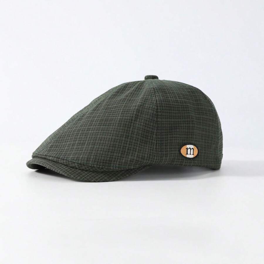 Men Women Newsboy Ivy Cap Summer Flat Hat Fiddler Cap Vintage Twill Cabbie Beret Hat - 綠色 - 查看 1