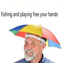 1 pieza Paraguas sombrilla de pesca, gorro de paraguas, gorro paraguas para llevar en la cabeza, gorro impermeable con sombrero plegable que permite tener las manos libres durante la actividad