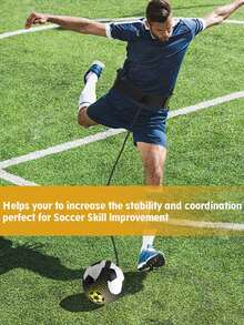 Football Kick Trainer, Adjustable Elastic Soccer Ball Auxiliary Fitness Equipment - Black - View 6