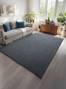 1 pieza Alfombra de terciopelo gris oscuro de tono frío premium tipo helado, alfombra suave para sala de estar, dormitorio, mesita de noche, salón, adecuada para el Día del Padre, Día de la Madre, Día del Trabajo, Pascua, decoración del hogar, nuevo lanzamiento de primavera