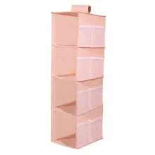 Hanging Wardrobe Organizer, Four Layers With Side Pockets, Bedroom Or Hanger Organizer, 30cm X 22cm X 80cm, Lotus Pink, Nordic Blue, Elegant Gray Hanging Organizers Back To School Travel Essentials Room Decor