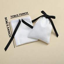 10pcs White Flannel Velvet Drawstring Pouches Wedding Jewelry Gift Bags DIY Travel Bracelets Necklace Ring Packaging Organizer
