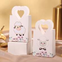 10件/包 宰牲节、开斋节派对礼品糖果纸盒、可爱小羊图案小礼盒、带手柄的巧克力纸盒 - 彩色 - 查看 7