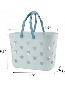 4 Stücke herzförmiger Wäschekorb aus Kunststoff, Aufbewahrungskorb für Toilettenartikel im Badezimmer, Duschkorb mit Griff für Badezimmer, Wohnheim, Speisekammer, Küche, Cut Out