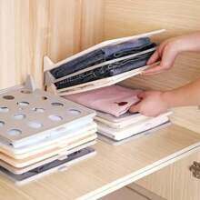 Estantería plegable multifuncional para armario del hogar, delgada y durable, para almacenamiento apilable de camisetas y ropa