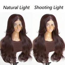 Red Brown 13x6 Synthetic Lace Front Wigs For Women 22 Inch Long Straight Glueless Kanekalon Hair Resistant Synthetic Hair Wigs Free Part 150% Density For Women Daily Party Vacation Holiday Use Easy To Install And Take Off For Beginners