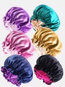 2pcs Plus Size Double-Layer Lace Trim Round Night Sleep Cap, Chemo Hat, Hair Cover Accessory For Women Valentine's Day Valentines