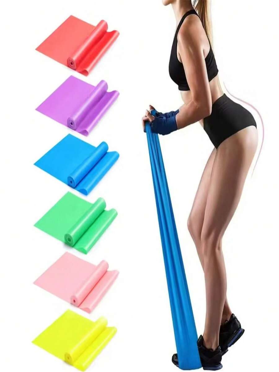 قطعة واحدة من حزام لياقة بدنية مبتدئ للتمدد والتدريب، لياقة البدنية للنساء، الرقص اللاتيني، حبل مرن، حزام المقاومة، حزام لياقة بدنية 150 متر، مناسب للتمارين اليوغا والبيلاتس والتدريب عبر الحدود والتأهيل. - متعدد الألوان - مشاهدة 1