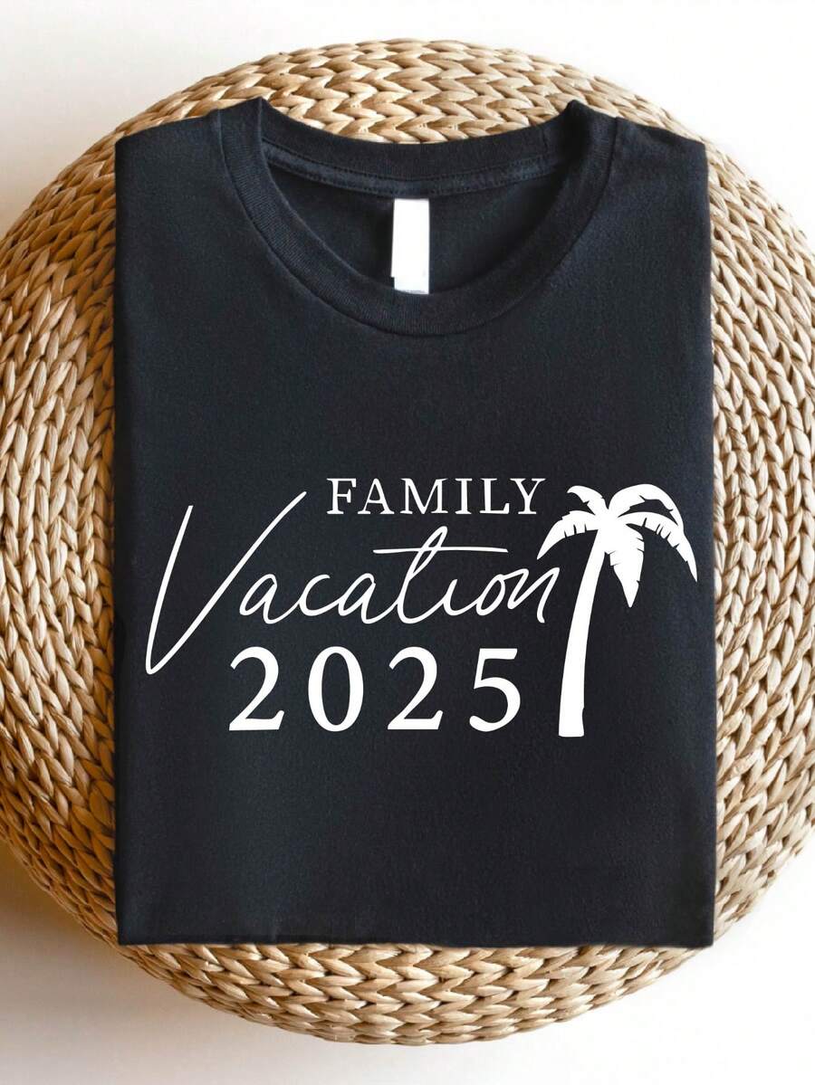 Family Vacation 2025 Shirt, Funny Vacation T-Shirt, Family Matching Tee, Gift For Families, Grandparents Trip Shirts, Family Travel Together T-Shirts. SD-3788 - Black - View 1