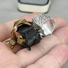 1pc Retro Metal Minimalist Bat Design Open Ring, Personalized Animal Ring For Men