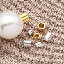 50/100/200 件压接管珠镀黄铜 18K 镀金管柱塞，用于固定珠宝串的末端，压接管配件，用于 DIY 珠宝制作 - 彩色 - 查看 4