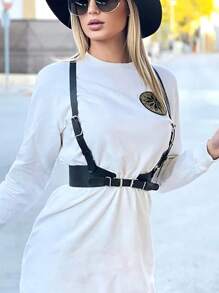 One Piece Women's Wide Belt, PU Leather Binding Adjustable Corset Belt, Vintage Jacket Adjustable Vest Belt, Valentine's Day Carnival Accessory, Stylish Strappy Bustier With Corset, Pu Leather Fetishwear Women's Gothic Lingerie Strappy Women's Sexy Lingerie Accessory