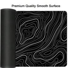 White & Black Extended Topographic Mouse Pad, Cool Desk Mat Laptop Writing Pad For Work, Game, Office, Home With Contour Design - Black - View 7
