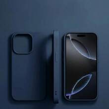 Étui de téléphone bleu en silicone, étui de téléphone mat velours antidérapant et anti-chute, compatible avec 16 Pro Max 15 14 Plus 13 12 11, coque de protection, cadeau de Noël, cadeau du Nouvel An, cadeau de Pâques, cadeau d'Halloween, pour la famille et les amis, étanche, antichoc, résistant aux rayures