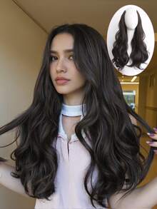 Invisible Hair Extension Wavy Curly Long Synthetic Hairpieces