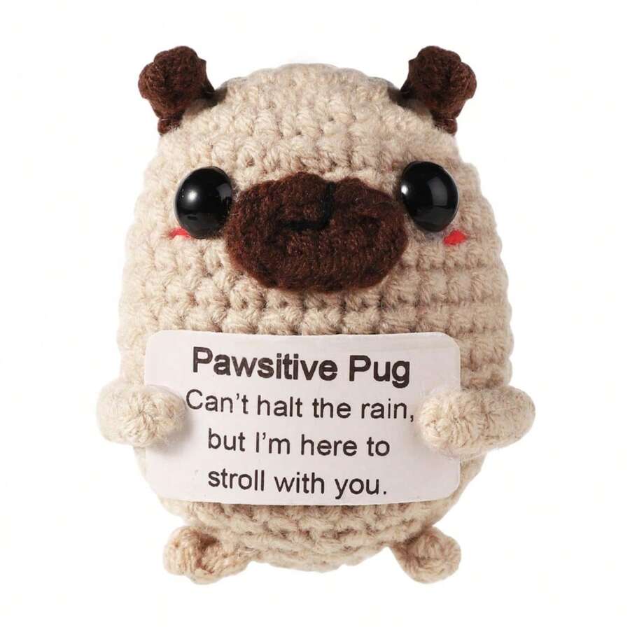 1 件手工钩针娃娃饰品适合送给朋友和爱人一份好礼物，正能量娃娃饰品。 - 彩色 - 查看 1