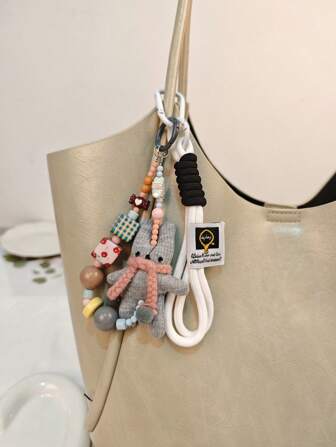 New Cute Rabbit Pendant Cartoon Animal Keychain Backpack Hanging Ornament Bag Charm Accessory, Fashionable Gift For Women, Saudi National Day Supplies, Bag Decoration, Love Amulet