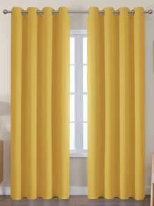 Estelar Textiler 2 Panels Solid Thermal-Insulated Blackout Curtains For Bedroom And Living Room For Protection Against Ultraviolet Rays,