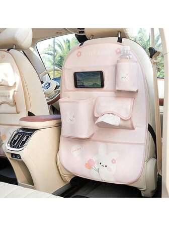 1 pièce Organisateur de siège arrière de voiture avec poches de rangement et support pour téléphone/tablette, convient aux accessoires de voyage pour siège auto d'enfant et accessoires de voiture
