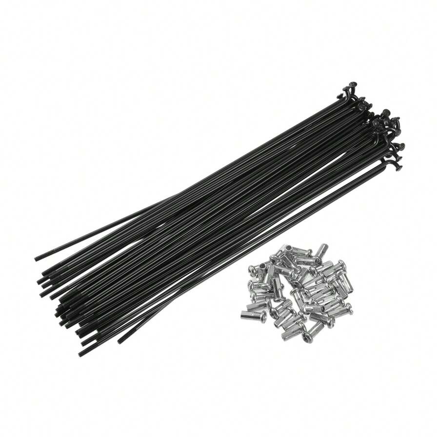 Bicycle Spokes Steel Bike Spoke With Nipples For Most Bicycle - 黑色 180mm 13G 40件鋼 - 查看 1