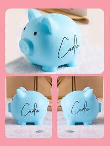 1 con heo đất có văn bản tùy chỉnh, hộp đựng tiền xu cá nhân hóa cho trẻ em và người lớn, thiết kế hình chú heo dễ thương sáng tạo, tên hoặc tin nhắn tùy chỉnh, hộp tiết kiệm vui nhộn cho gia đình, bàn làm việc, phòng khách, văn phòng, lớp học hoặc đồ trang trí nhà trẻ, quà tặng sinh nhật độc đáo, quà tặng ngày thiếu nhi, quà tặng vui nhộn cá nhân hóa cho trẻ mới biết đi, bé trai, bé gái - Nhiều màu - Xem 7