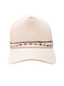 1pc Bling Crystal & Pearl PU Rope Metal Chain Hat Strap Charm, Fashionable Versatile Hat Accessories