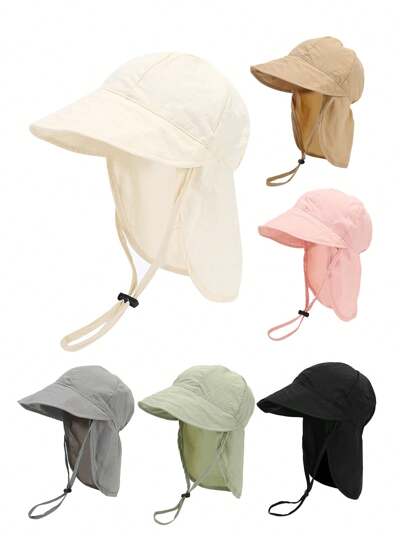 1 pezzo Cappello da sole leggero e traspirante per bambini, in rete e rapida asciugatura, di colore unito, adatto per attività all'aperto, giochi, viaggi, spiaggia, nuoto, con protezione UV