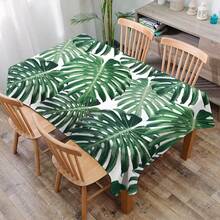 1 khăn trải bàn in hình lá cọ, khăn trải bàn hình chữ nhật/tròn bằng polyester hiện đại chống thấm nước, in kỹ thuật số thích hợp cho phòng khách, bàn ăn ngoài trời, bàn tròn nhỏ - Nhiều màu - Xem 16