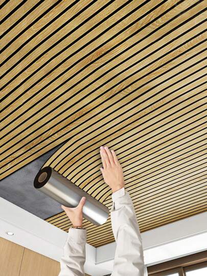 Roll Self Adhesive Wallpaper, Wood Grain Imitation Wand Panels, Thickened Waterproof IPXE Stickers, Indoor Living Room, Ceiling, Bedroom Office ation view 10