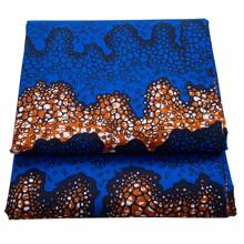 Soft Good Quality African Wax Ankara Fabric Prints Pagne Tissu Polyester Material Stuff Batik Blue Color New 6yards For Sewing