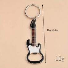 1pc Guitar Shaped Keychain, Ideal Gift For Men, Key Ring For Car Keys - Multicolor - View 3