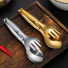 1pc Stainless Steel Thicker Serving Tong For Toast, Grilled Meat And Food