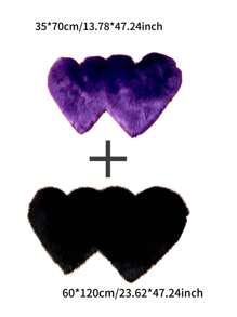 1 pieza Alfombra con forma de corazón de pelo alto y esponjoso, con pelo de 6 cm de largo, apta para sala de estar, comedor, dormitorio, habitación de adolescentes, guardería, disponible en múltiples colores y estilos
