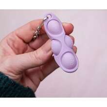 Toynk Pop Fidget Toy Purple 4-Button Silicone Keychain Accessory - 1 - View 5