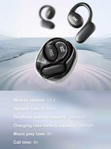 AOC Écouteurs Bluetooth AOC ACD2504, style tour d'oreille, son de haute qualité, longue durée de vie de la batterie, affichage LED de l'alimentation, faible latence pour le jeu, avec cordon, portable, convient pour les affaires, les réunions, les sports, compatible avec les smartphones et les ordinateurs