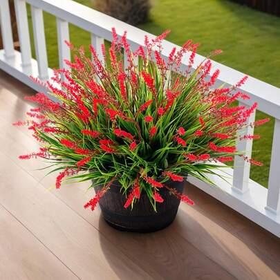 12pcs/Set 6pcs/Set 1pc 7-Stem Lavender Artificial Flowers, Outdoor Spring Decor, Romantic Countryside Style, Suitable For Home, Garden, Planter Pots (Purple, Pink, White, Red, Orange, Sunset Red)