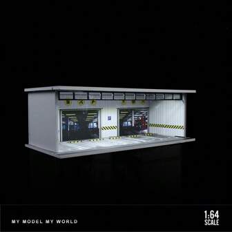 1:64 Schaal Diorama Autogarage Model Assemble LED-verlichting Stadsauto Parkeerplaats Achtergrond Display Scène Model