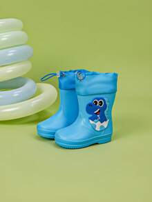 A Pair Of Four Season Children's Rain Boots, Anti Slip And Wear-Resistant Rain Shoes For Boys And Girls, Cartoon Dinosaur Crocodile Shaped Design, Waterproof And Odor Proof Sports Water Shoes, Suitable For Outdoor Play And Dressing In Rainy Days, And For Outdoor Travel During Rainy Seasons - Blue - View 6