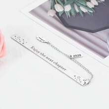 Enjoy The Next Chapter - Stainless Steel Bookmark, Perfect Graduation Gift, Suitable For Book Lovers, Ideal For High School Students, Sons, Daughters And Colleagues,School Supplies,Back To School