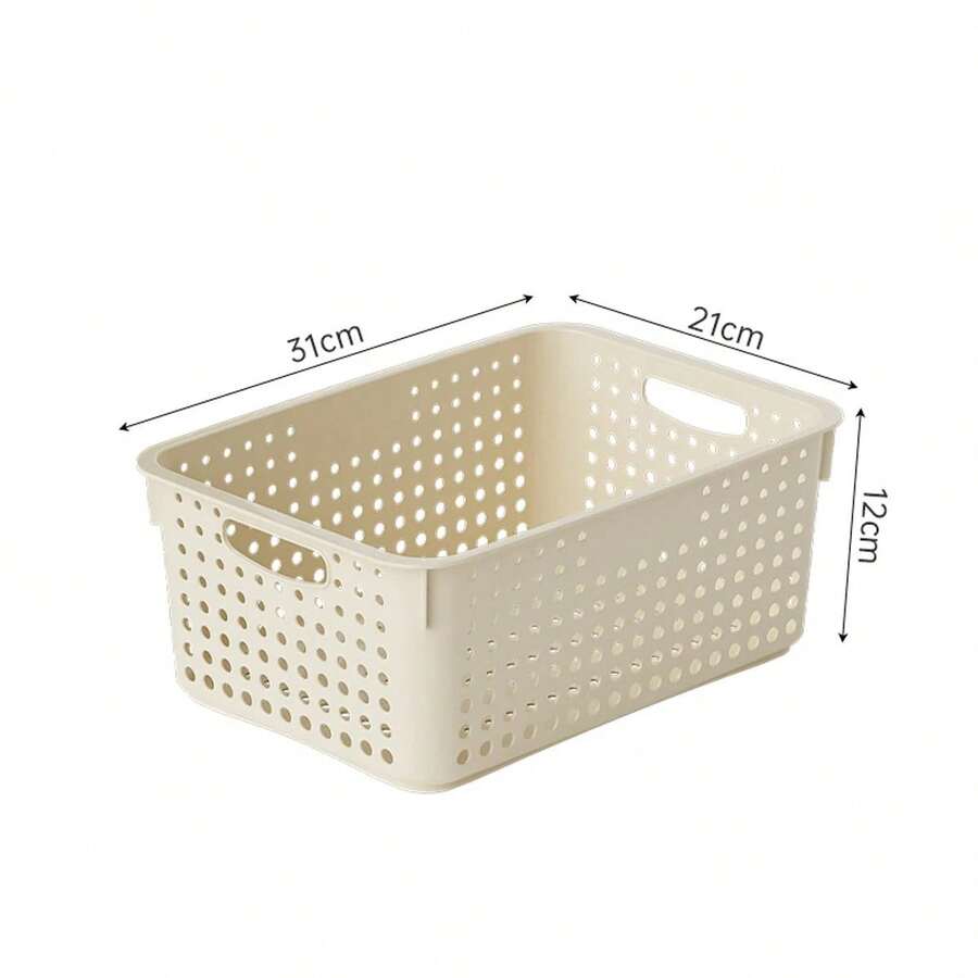 1/3-teiliges Set aus dickem und verstärktem Aufbewahrungskorb, Schreibtisch-Aufbewahrungsregal für Kleinigkeiten und Snacks, Küchen-Aufbewahrungskorb - Gelb mittel - Übersicht 1