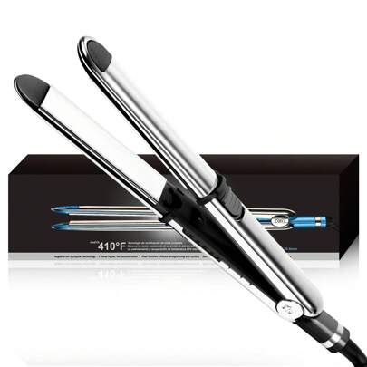 UKLISS Plancha alisadora y rizadora profesional 2 en 1 - Plancha cerámica con temperatura ajustable, pantalla LCD y bloqueo - Perfecta para todo tipo de cabello - Regalo ideal para mujeres, enchufe estadounidense